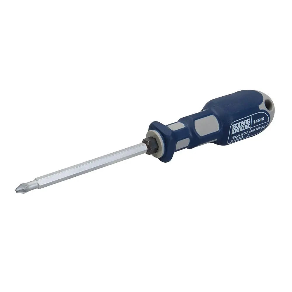 King Dick 1-for-6 Screwdriver 100mm PZ1, PZ2, PZ3 & PH1, PH2, PH3 14610  White Rose Tools
