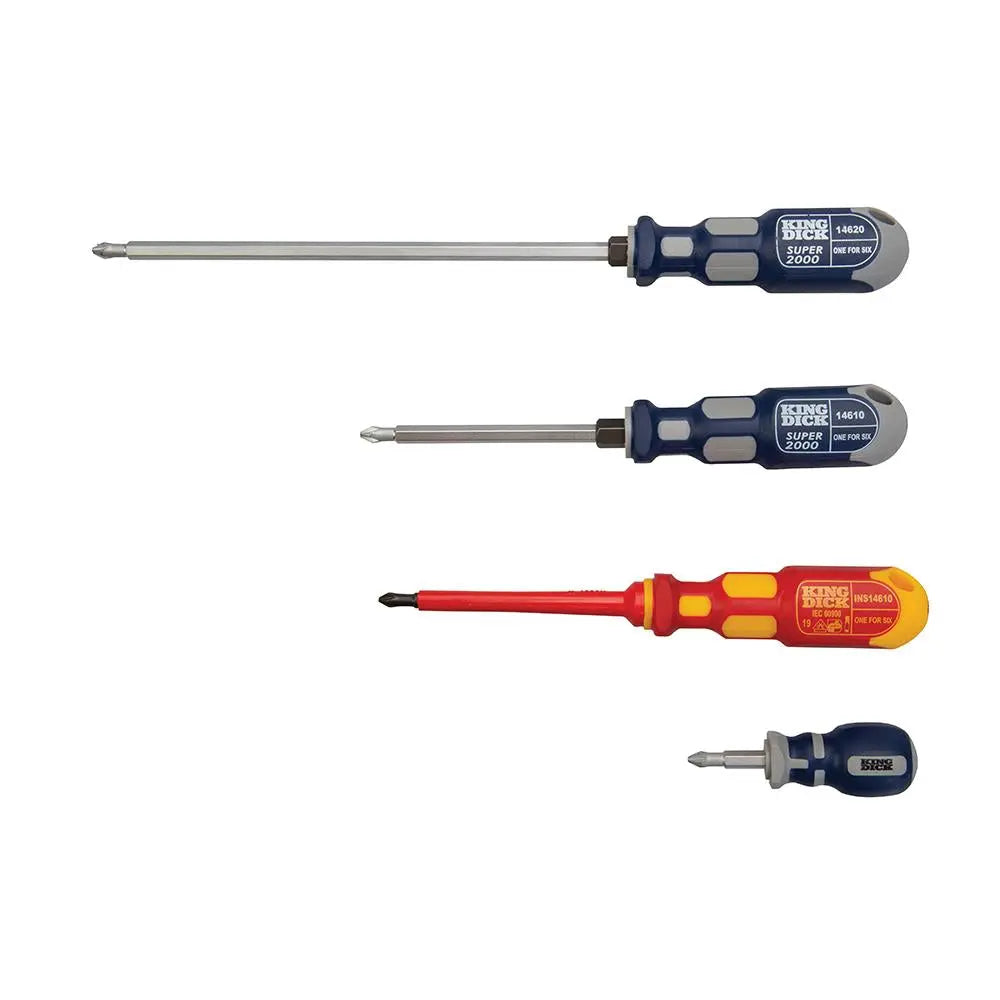 King Dick 1-for-6 Screwdriver Gift Set 4pce Phillips / PZ 1464GS  White Rose Tools