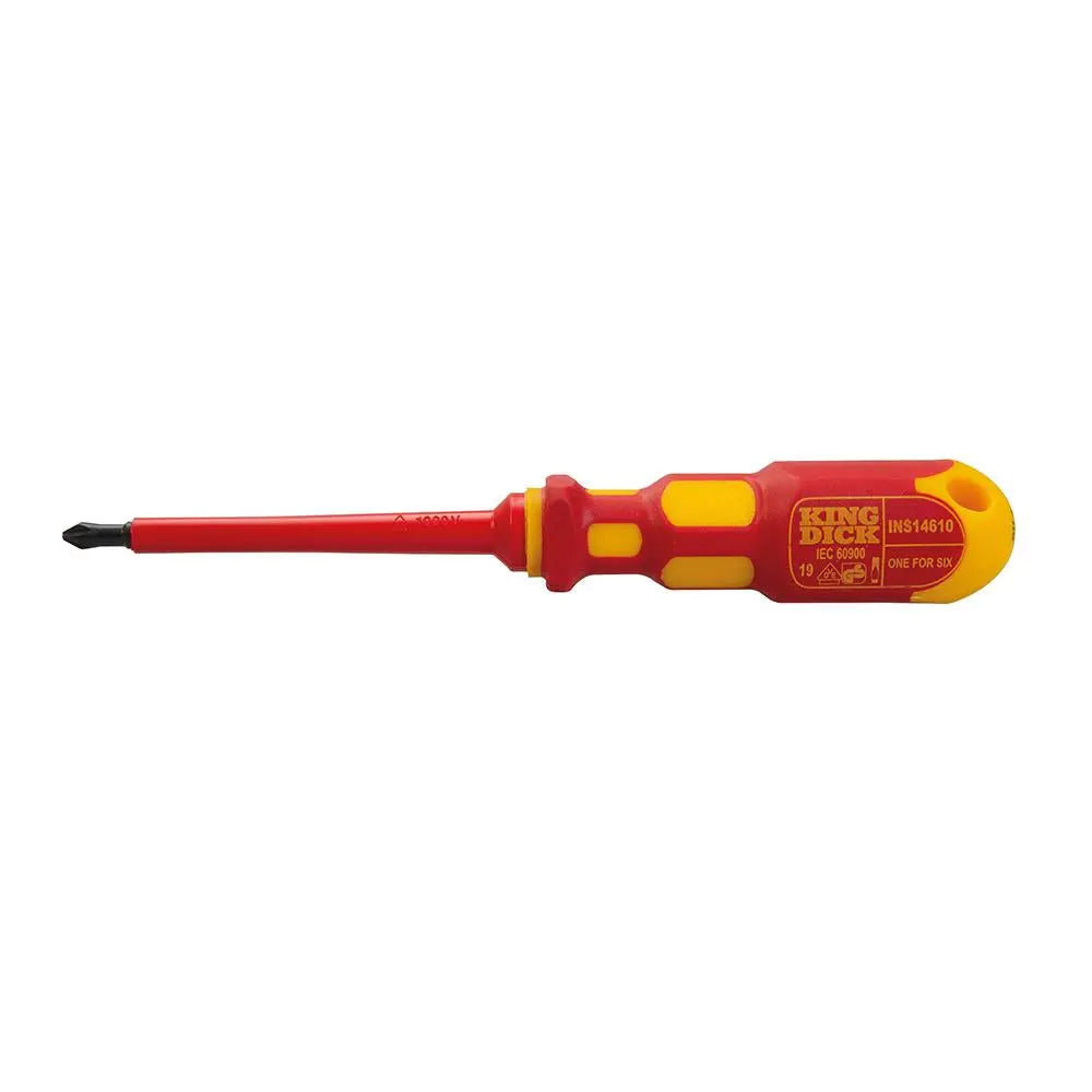 King Dick 1-for-6 Screwdriver Insulated PZ1, PZ2, PZ3 & PH1, PH2, PH3 INS14610  White Rose Tools