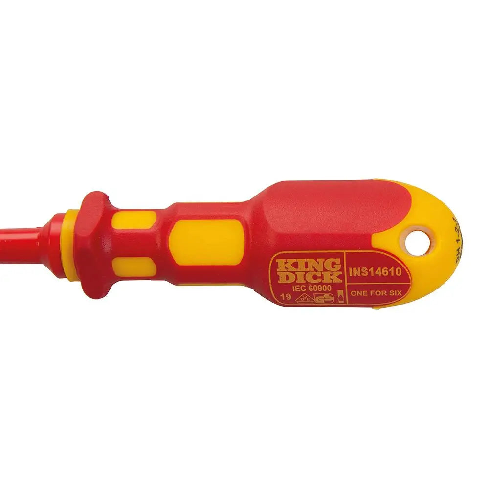 King Dick 1-for-6 Screwdriver Insulated PZ1, PZ2, PZ3 & PH1, PH2, PH3 INS14610  White Rose Tools