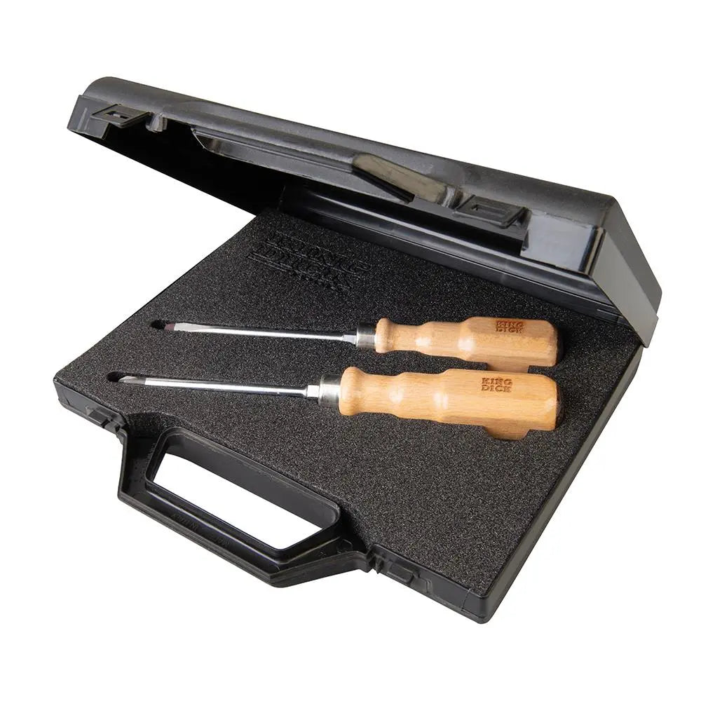 King Dick Heritage Wooden Handled Screwdriver Set 2pce Slotted 7/32" & PH2 HWHS002BF  White Rose Tools