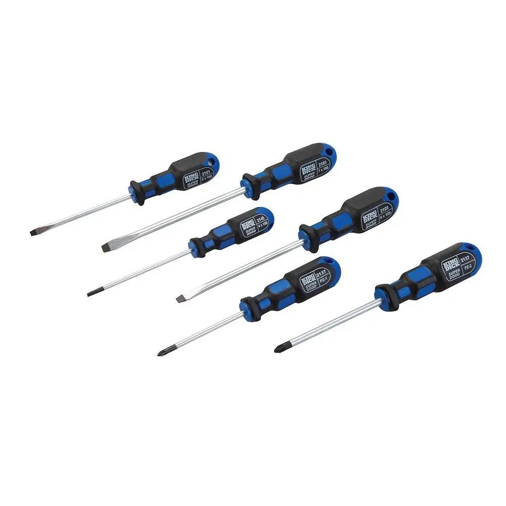 King Dick Screwdriver Set 6pce Slotted / PZ 26602  White Rose Tools