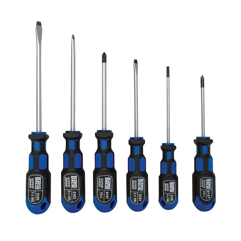 King Dick Screwdriver Set 6pce Slotted / PZ 26602  White Rose Tools