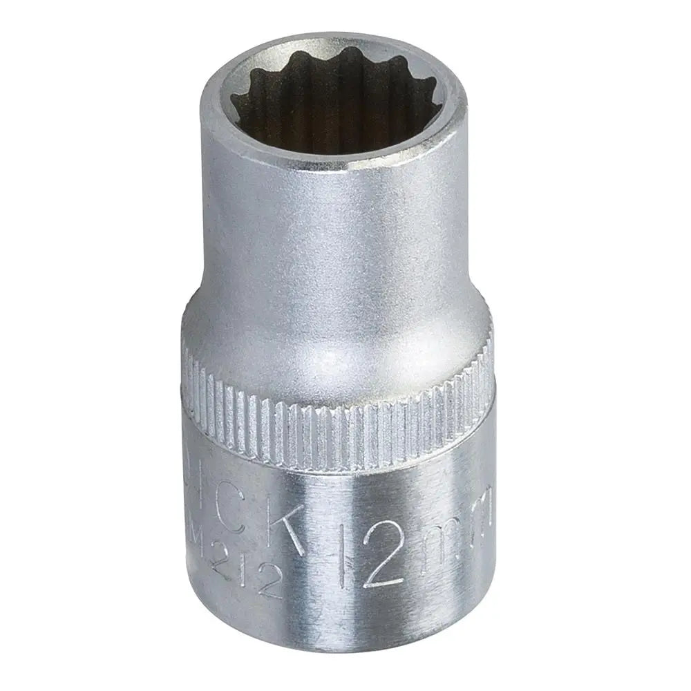King Dick Socket SD 1/2" Metric 12pt 12mm HSM212  White Rose Tools