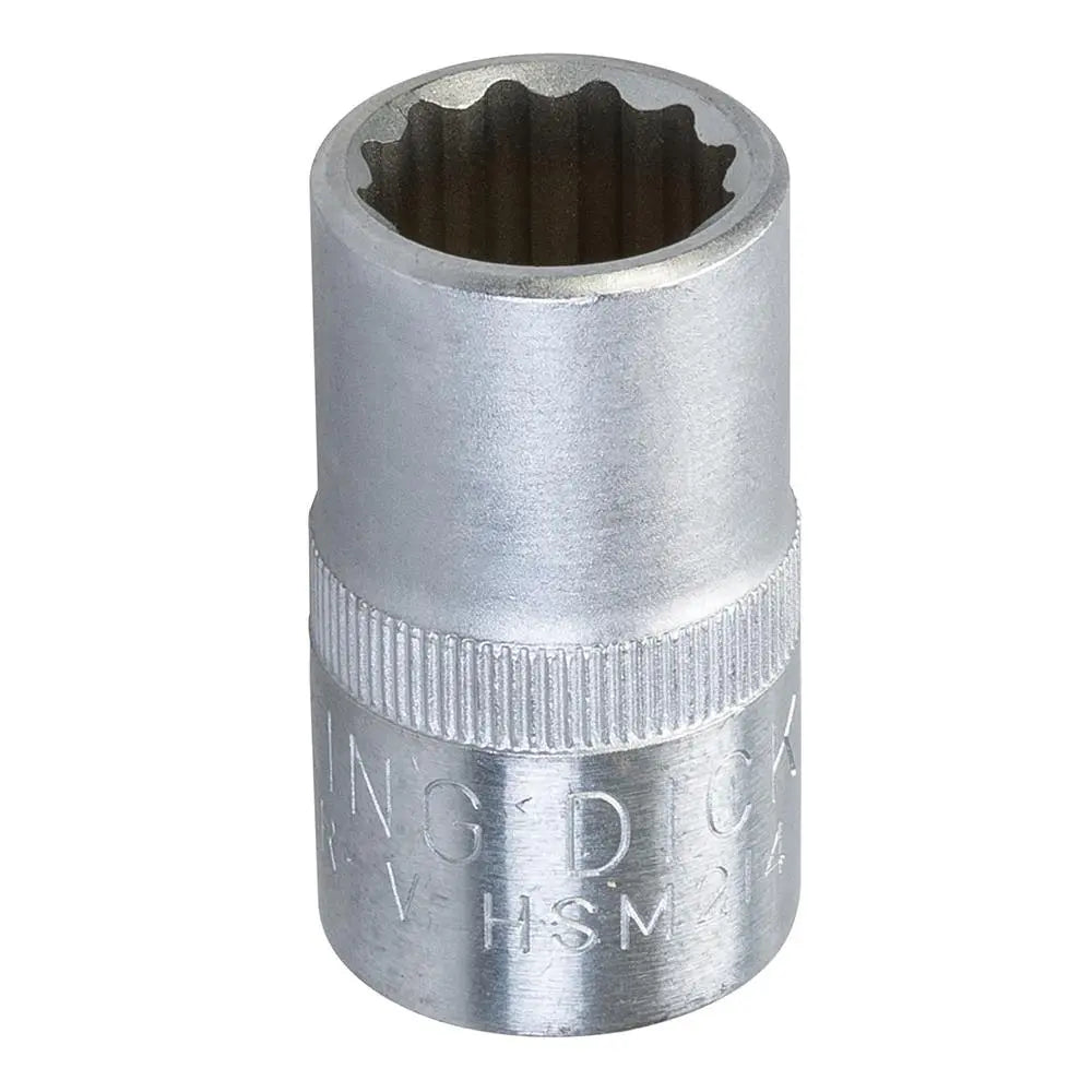 King Dick Socket SD 1/2" Metric 12pt 14mm HSM214  White Rose Tools
