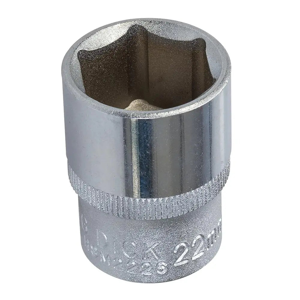 King Dick Socket SD 1/2" Metric 12pt 22mm HSM222  White Rose Tools