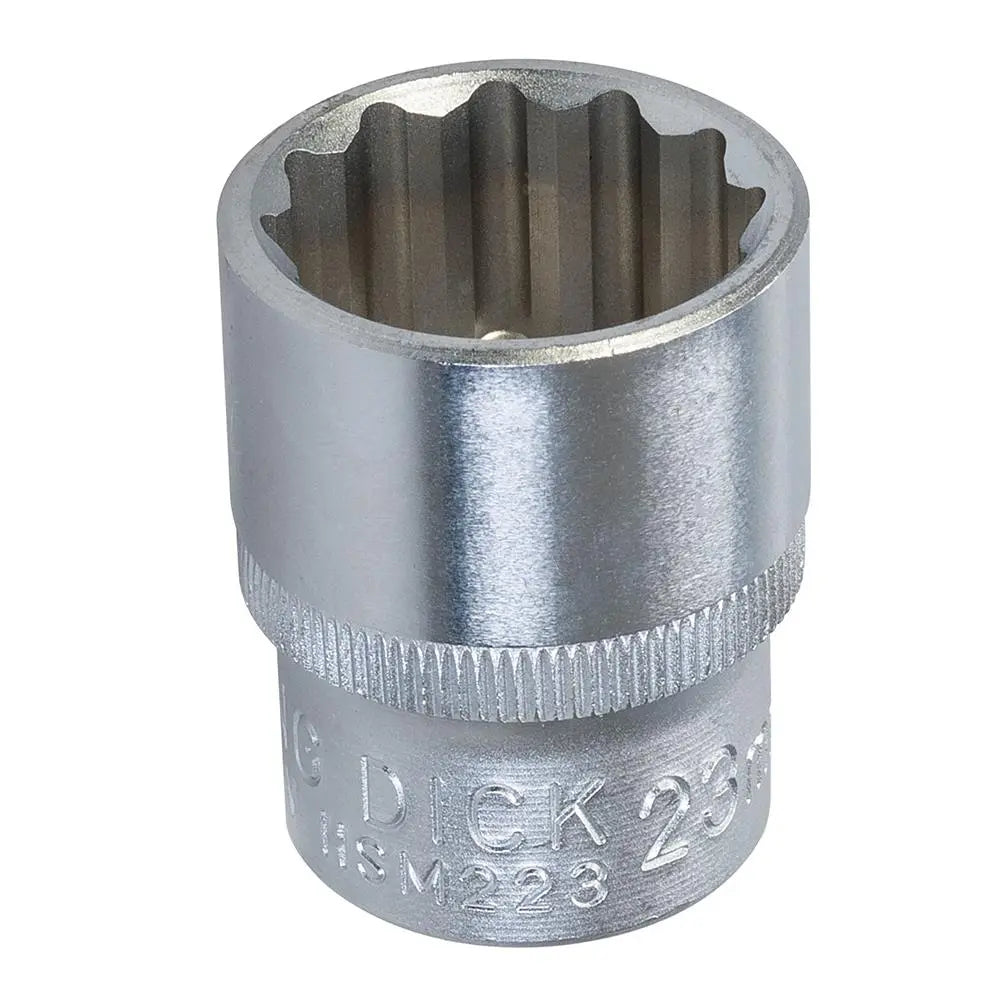 King Dick Socket SD 1/2" Metric 12pt 23mm HSM223  White Rose Tools