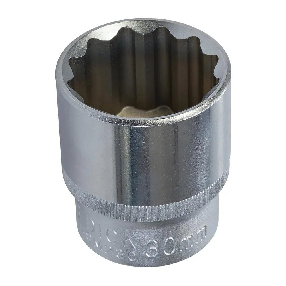 King Dick Socket SD 1/2" Metric 12pt 30mm HSM230  White Rose Tools