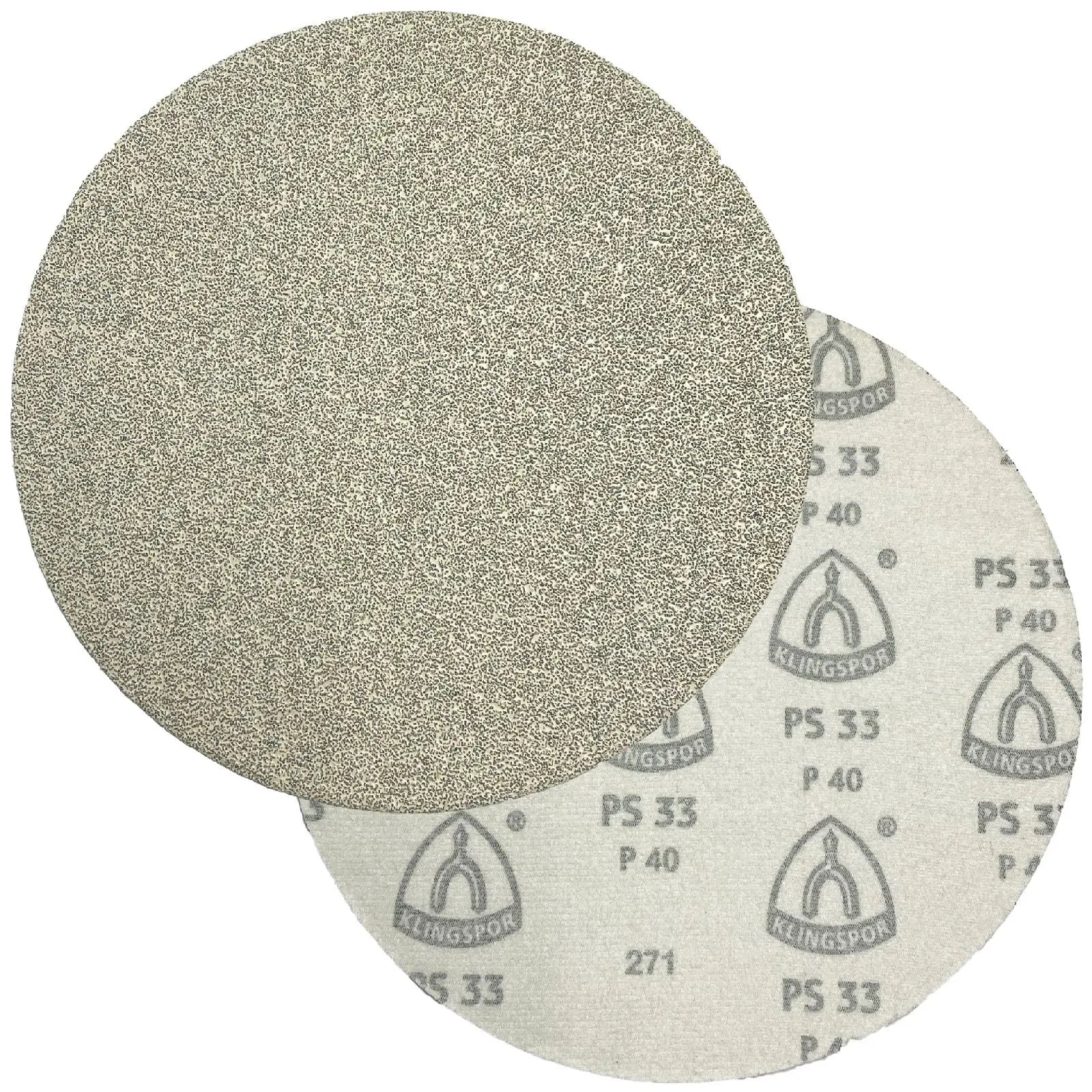 Klingspor Abrasive Sanding Discs Hook and Loop 225mm PS33CK No Hole Aluminium Oxide 40-120 Grit 