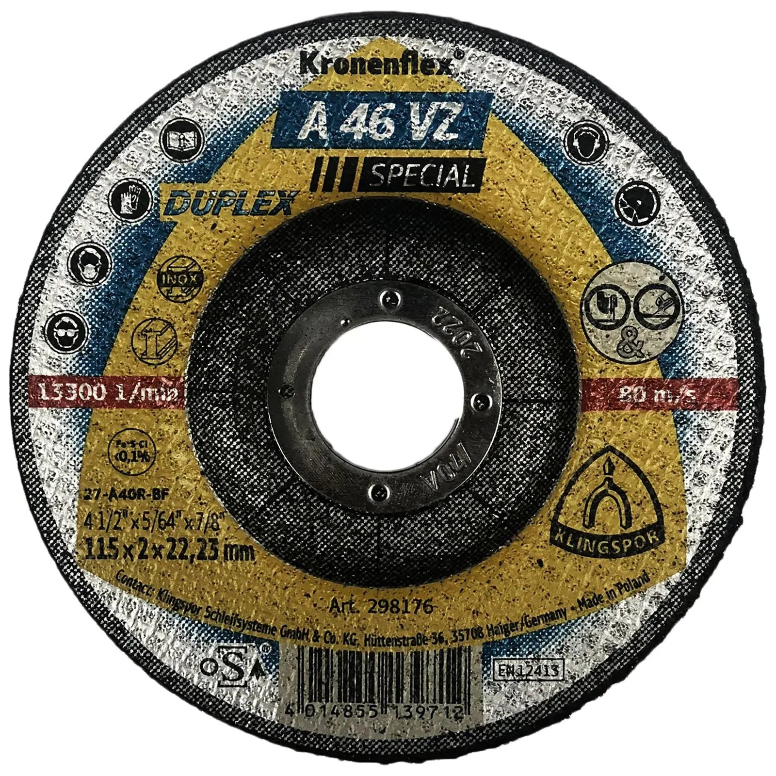 Klingspor Cutting and Grinding Disc A46VZ Special Duplex 115mm or 125mm 
