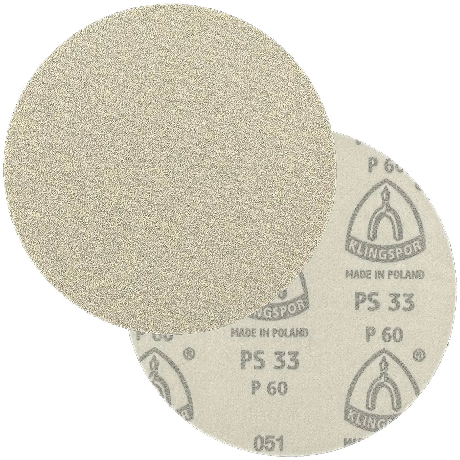 Klingspor Sanding Discs Hook and Loop 150mm PS33 No Hole 40-600 Grit 