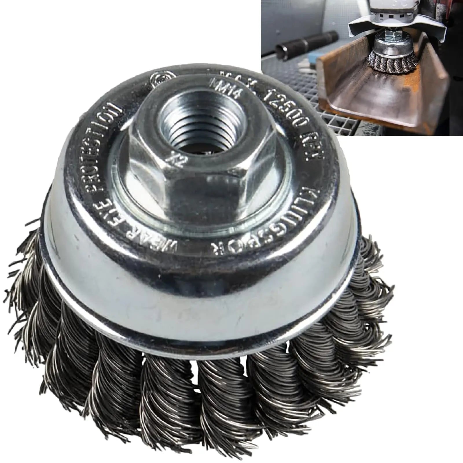 Klingspor Twist Knot Cup Brush Wire Wheel 65mm 80mm 100mm M14 0.5mm Wire Steel BT600Z 