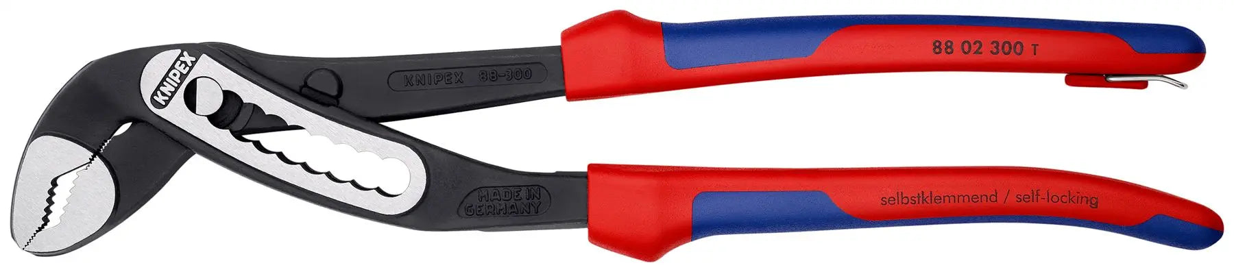 Knipex Alligator® Water Pump Pliers 70mm Capacity 300mm Multi Component Grips Tether Point 88 02 300 T 
