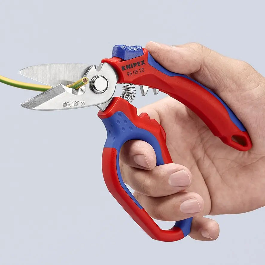 Knipex Angled Electricians Shears Scissors 160mm Multi Component Grips 95 05 20 SB 