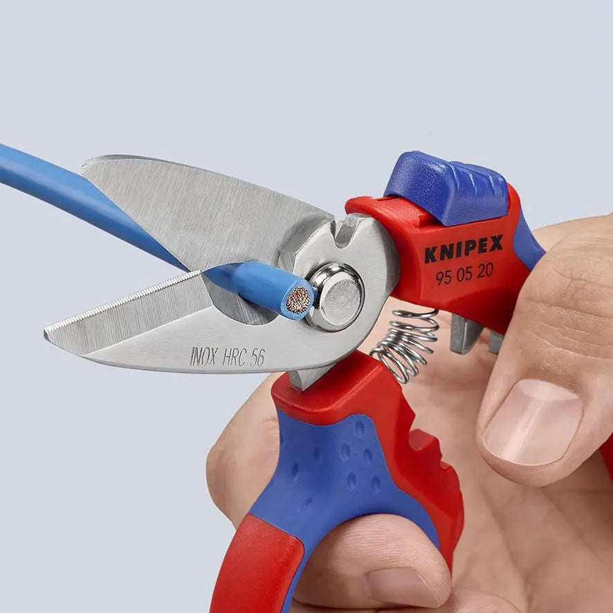 Knipex Angled Electricians Shears Scissors 160mm Multi Component Grips 95 05 20 SB 