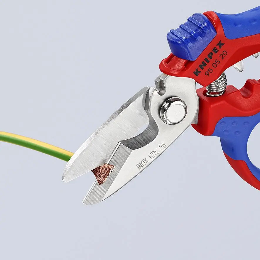 Knipex Angled Electricians Shears Scissors 160mm Multi Component Grips 95 05 20 SB 