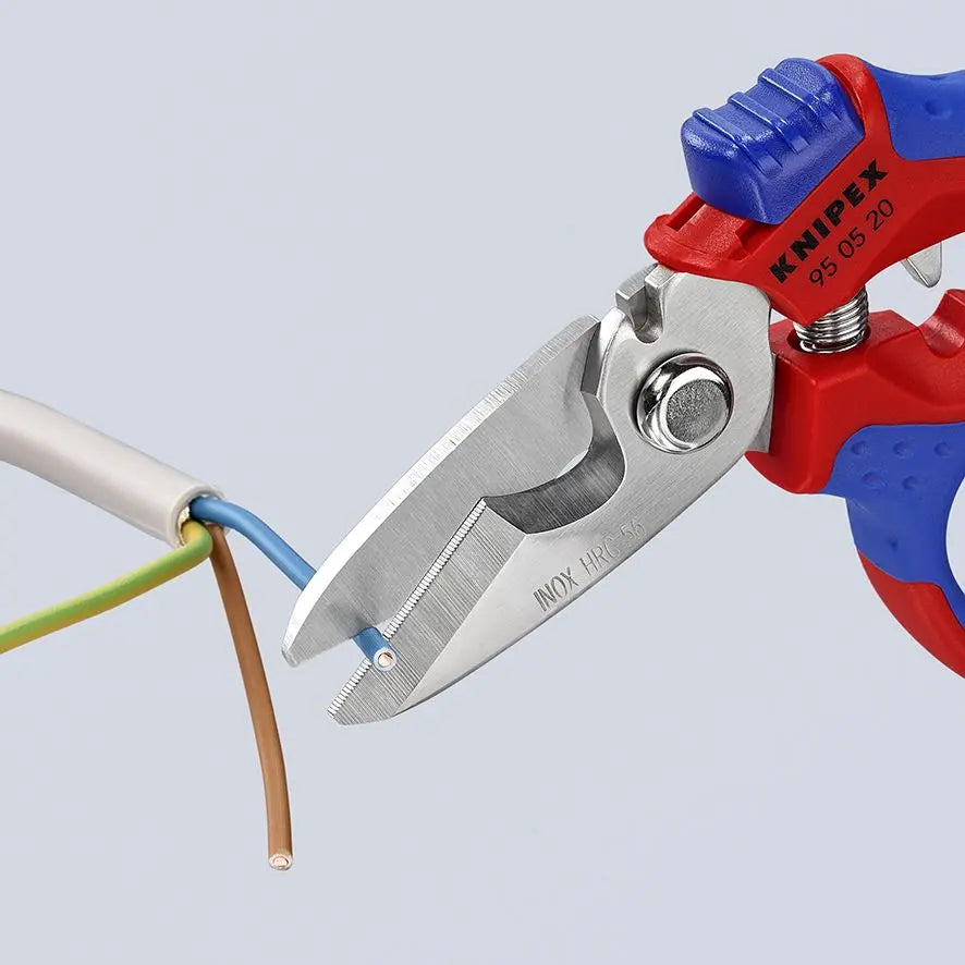 Knipex Angled Electricians Shears Scissors 160mm Multi Component Grips 95 05 20 SB 