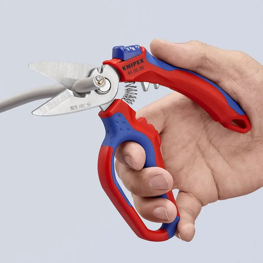 Knipex Angled Electricians Shears Scissors 160mm Multi Component Grips 95 05 20 SB 