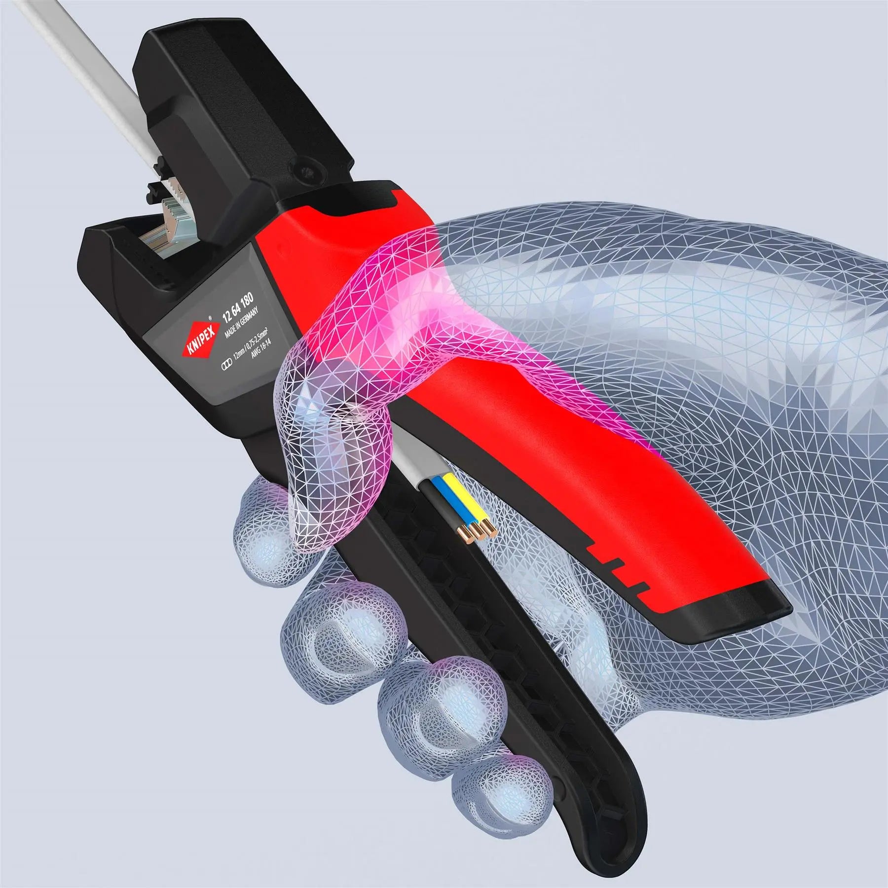 Knipex Automatic Insulation Wire Stripper for Flat Cable 180mm Self Adjusting 12 64 180  White Rose Tools