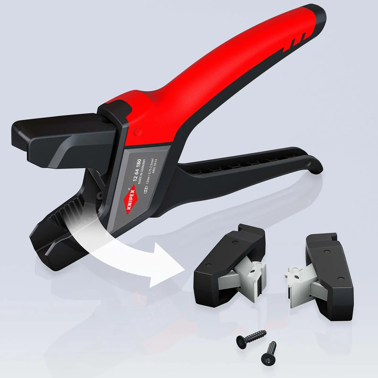 Knipex Automatic Insulation Wire Stripper for Flat Cable 180mm Self Adjusting 12 64 180  White Rose Tools