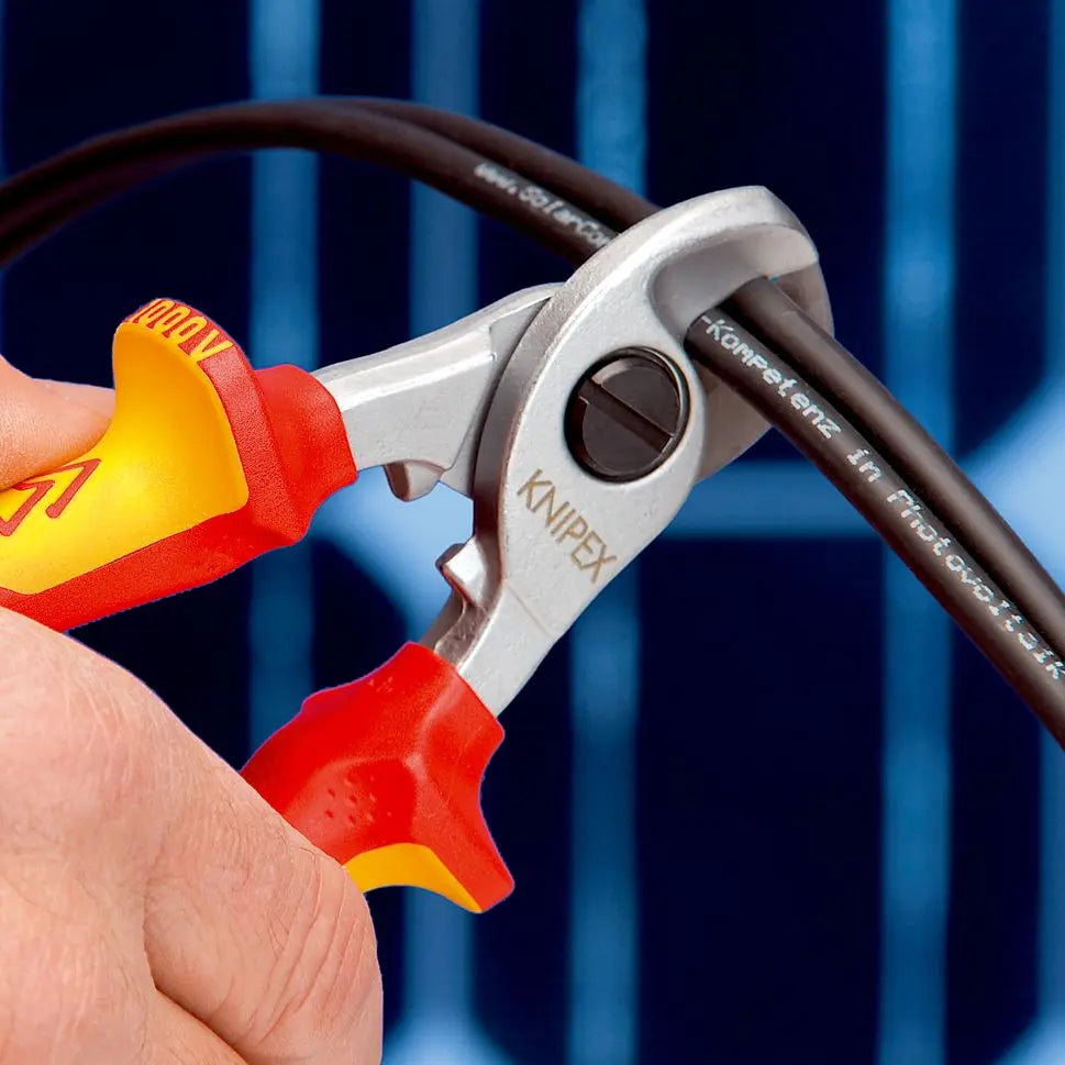 Knipex Cable Shears 165mm VDE Insulated 1000V with Tether Point 95 16 165 T 