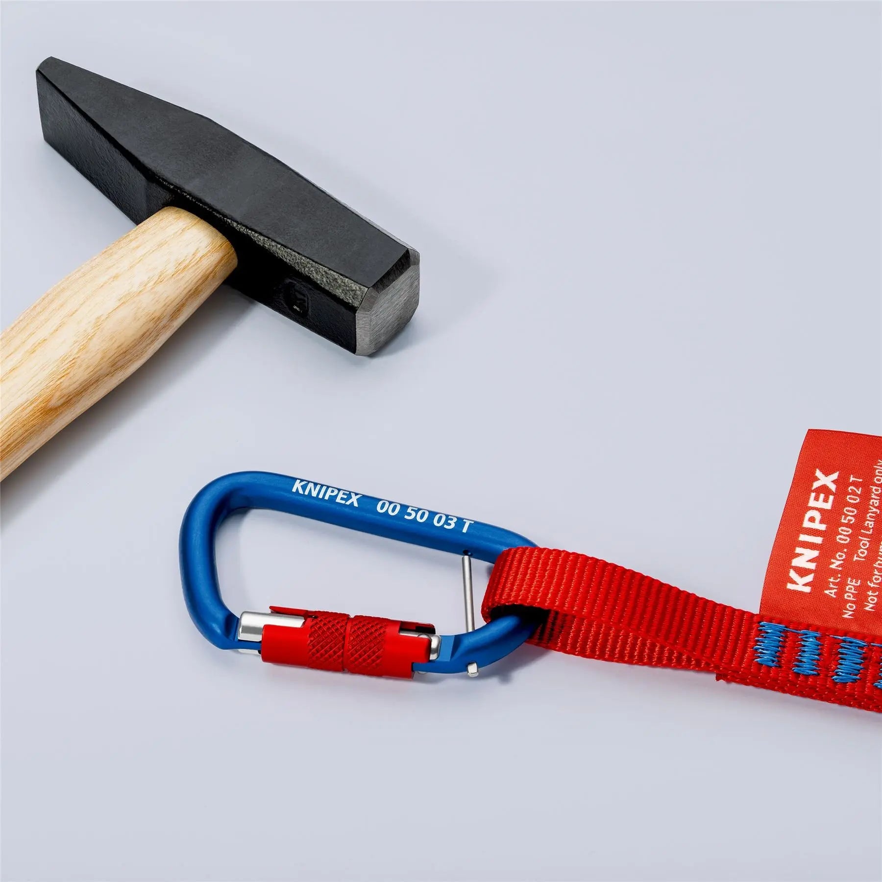 Knipex Carabiner Tool Tether 2 Pieces Working at Height 2 KN Load Capacity 00 50 03 T BK 