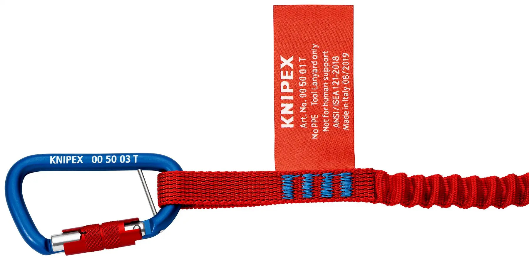 Knipex Carabiner Tool Tether 2 Pieces Working at Height 2 KN Load Capacity 00 50 03 T BK 