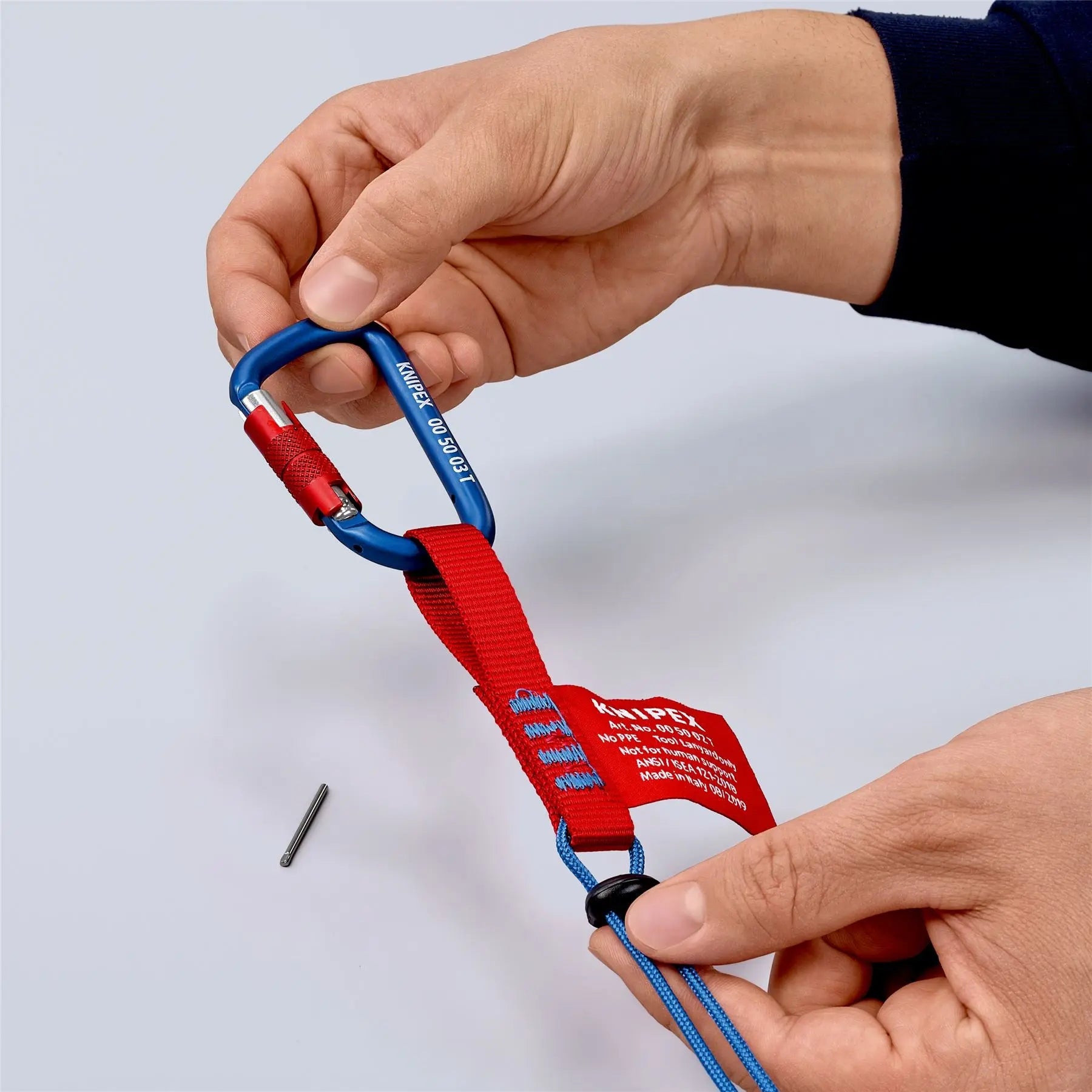 Knipex Carabiner Tool Tether 2 Pieces Working at Height 2 KN Load Capacity 00 50 03 T BK 