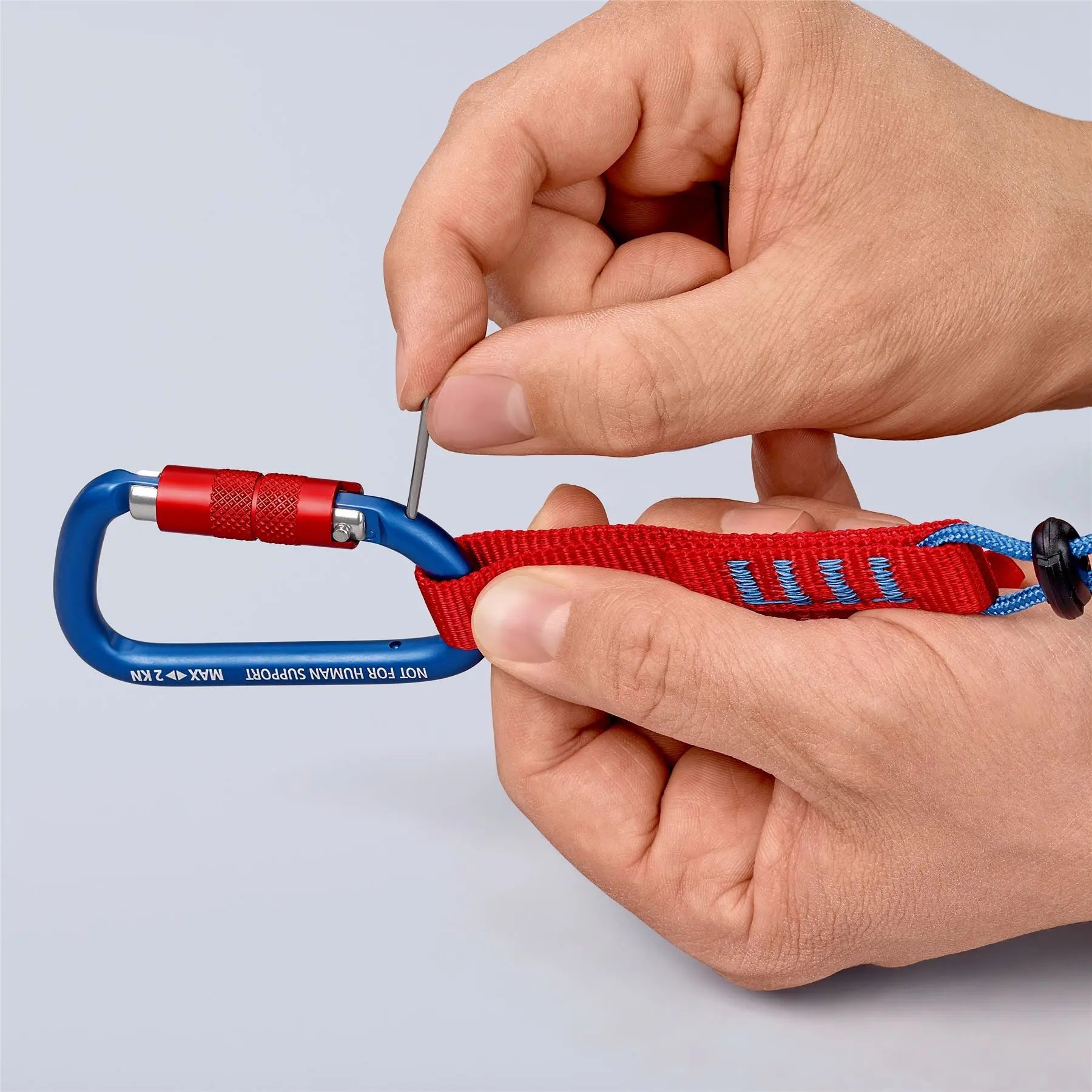 Knipex Carabiner Tool Tether 2 Pieces Working at Height 2 KN Load Capacity 00 50 03 T BK 
