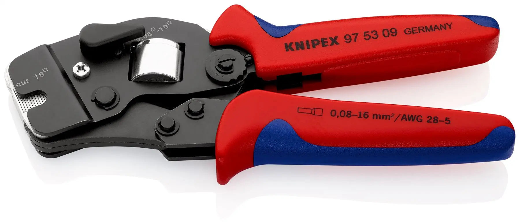 Knipex Crimping Pliers Self Adjusting for Wire Ferrules with Front Loading Multi Component Grips 97 53 09 