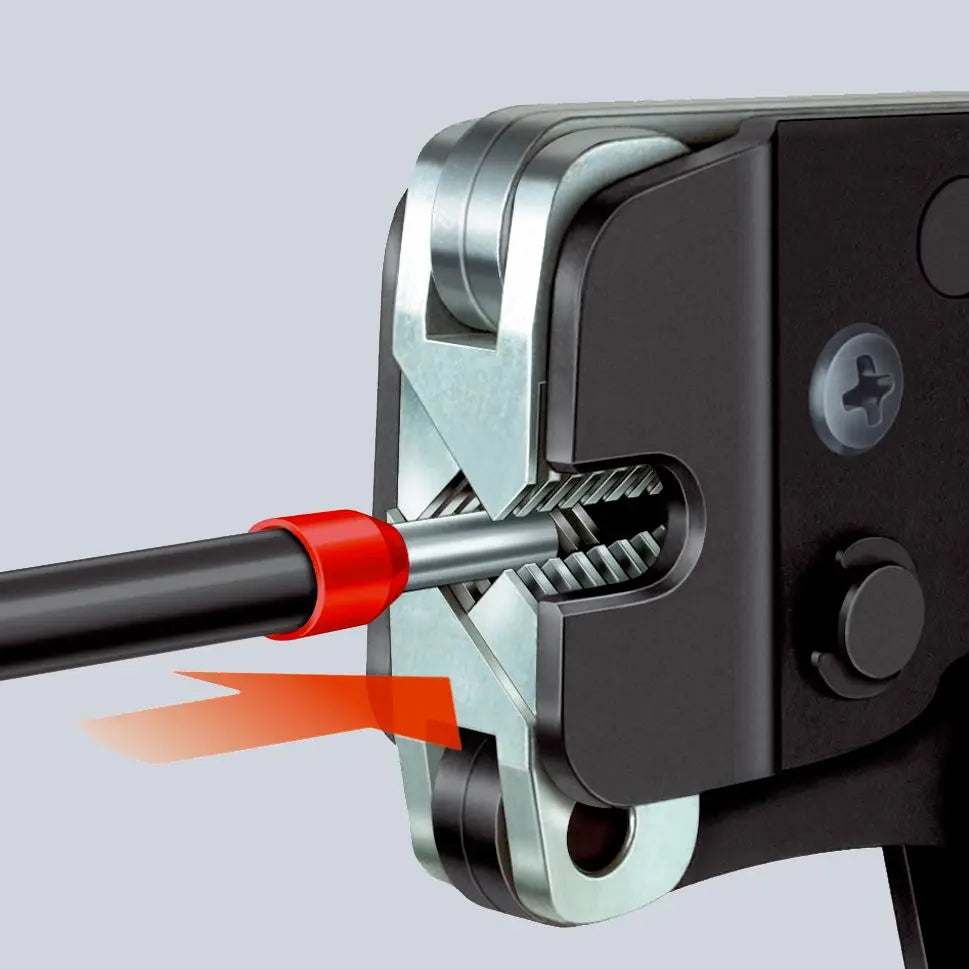 Knipex Crimping Pliers Self Adjusting for Wire Ferrules with Front Loading Multi Component Grips 97 53 09 