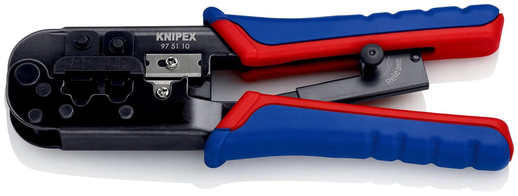 Knipex Crimping Pliers for Western Plugs 190mm Multi Component Grips 97 51 10 SB 