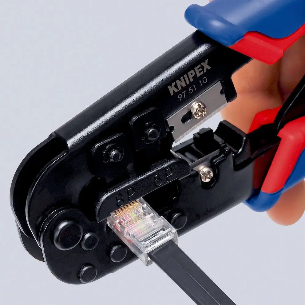Knipex Crimping Pliers for Western Plugs 190mm Multi Component Grips 97 51 10 SB 