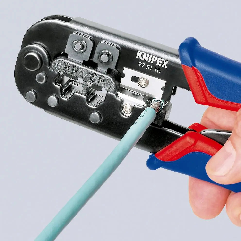 Knipex Crimping Pliers for Western Plugs 190mm Multi Component Grips 97 51 10 SB 
