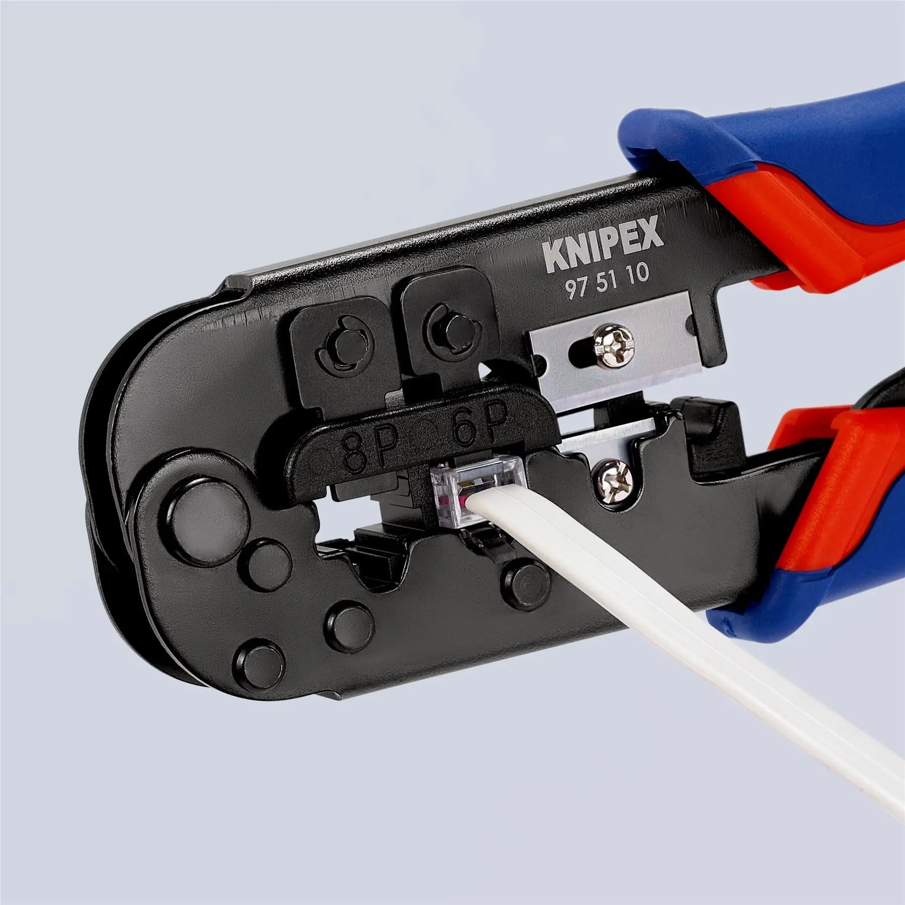 Knipex Crimping Pliers for Western Plugs 190mm Multi Component Grips 97 51 10 SB 