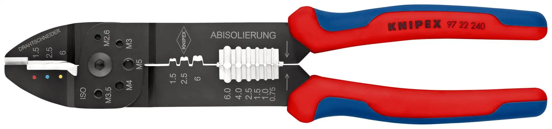 Knipex Crimping Pliers with Multi Component Grips 0.5-6.0mm 97 22 240 