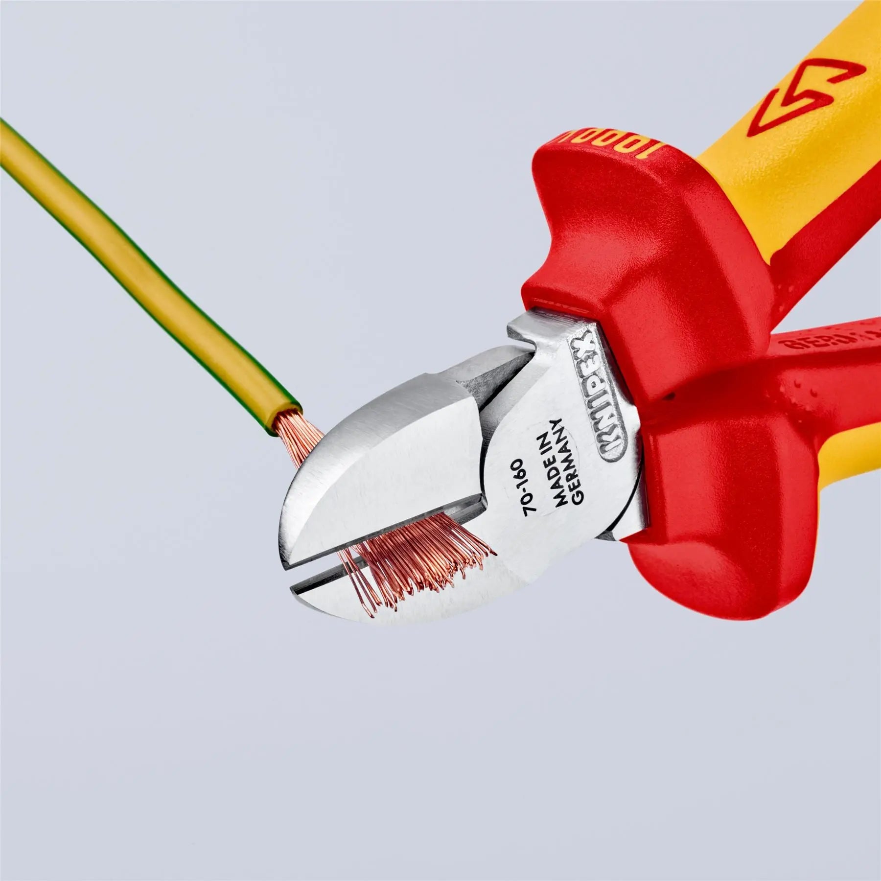 Knipex Diagonal Cutter Side Cutting Pliers 160mm Chrome VDE Insulated 1000V with Tether Point 70 06 160 T 