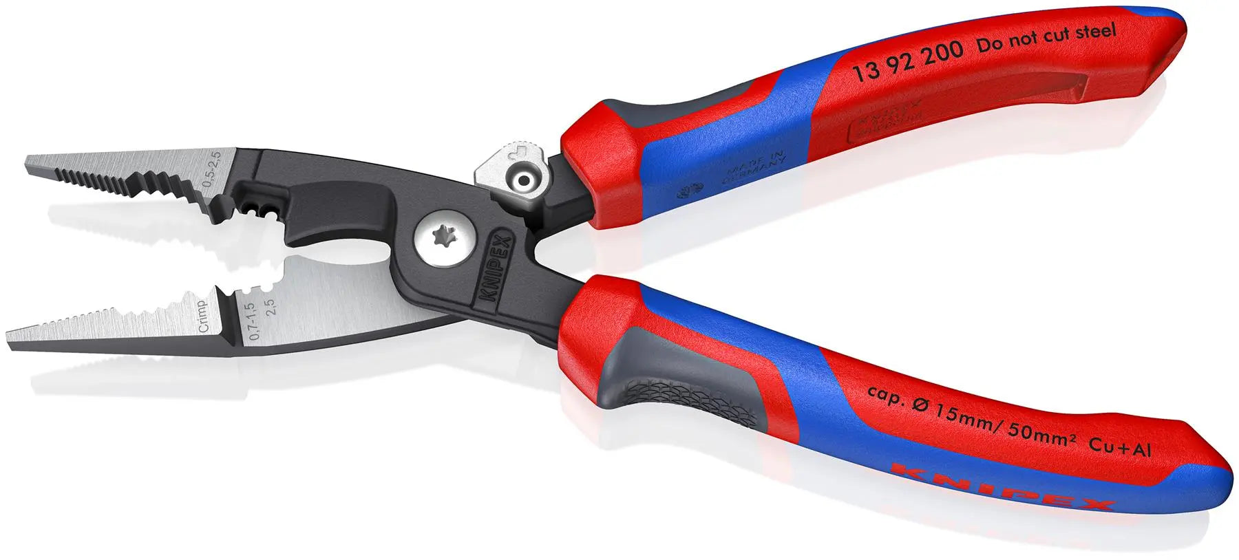 Knipex Electrical Installation Pliers with Multi Component Grips 200mm 13 92 200  White Rose Tools