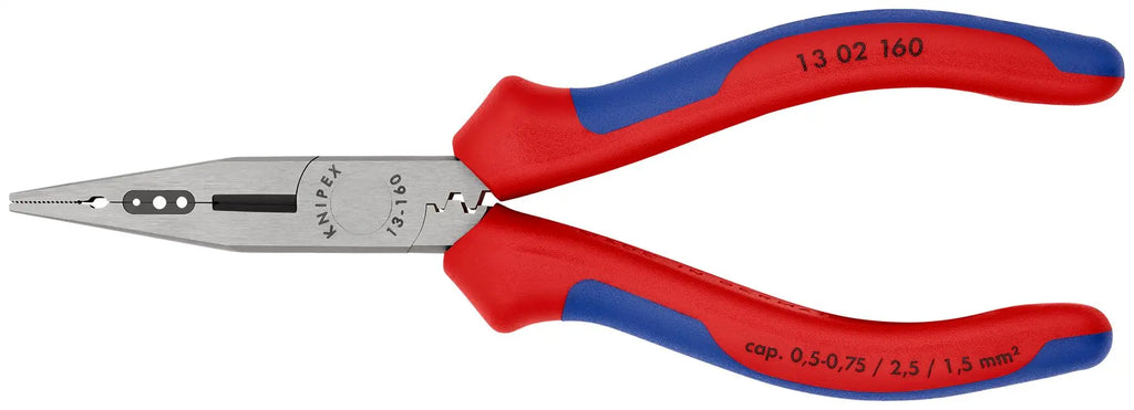 Knipex Electricians Pliers 160mm for Cable Work Multi Component Grips Black Atramentized 13 02 160 