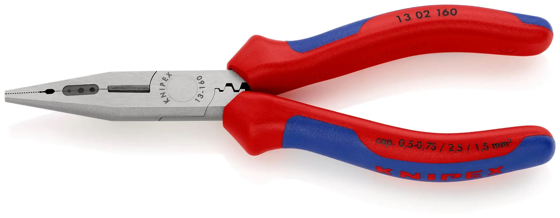 Knipex Electricians Pliers 160mm for Cable Work Multi Component Grips Black Atramentized 13 02 160 