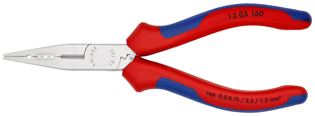 Knipex Electricians Pliers 160mm for Cable Work Multi Component Grips Chrome Plated 13 05 160 