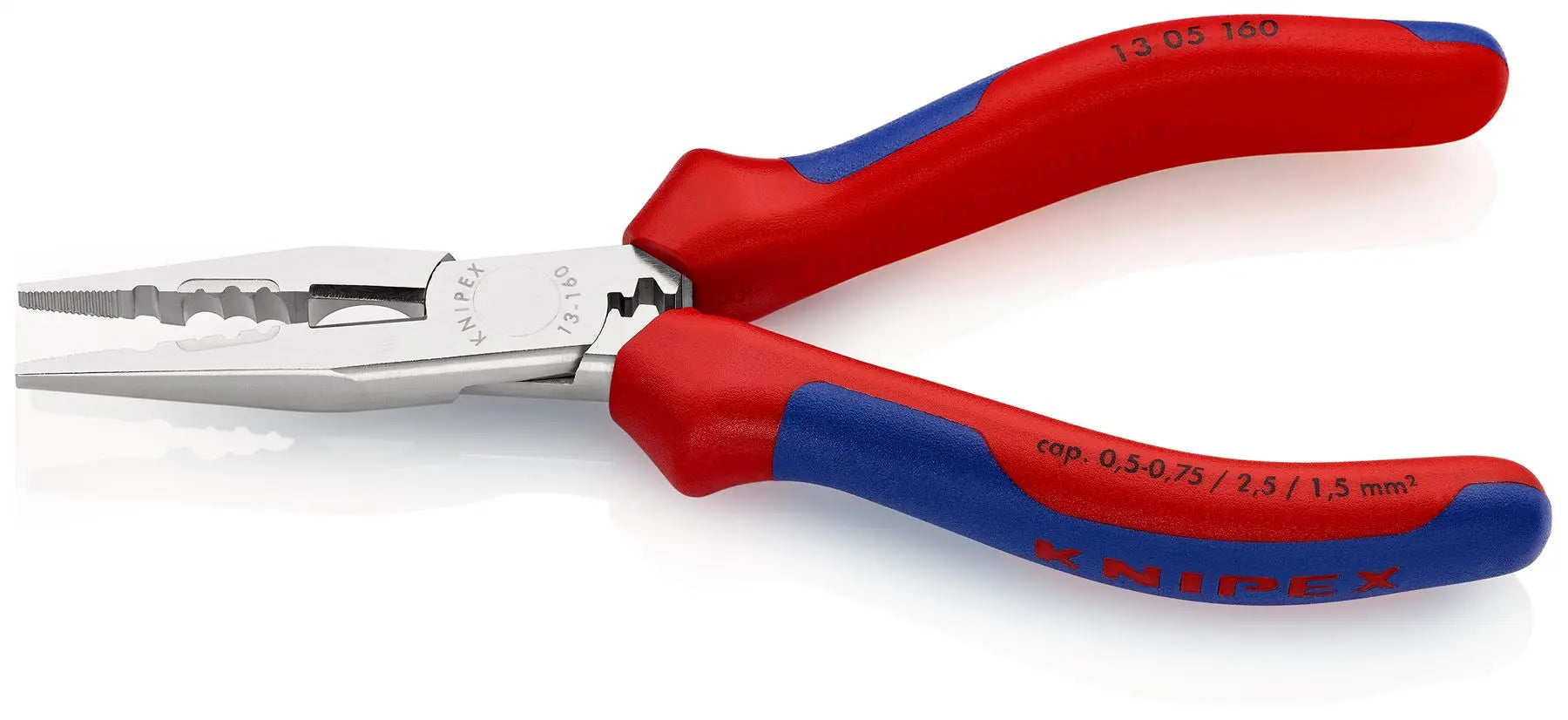 Knipex Electricians Pliers 160mm for Cable Work Multi Component Grips Chrome Plated 13 05 160 