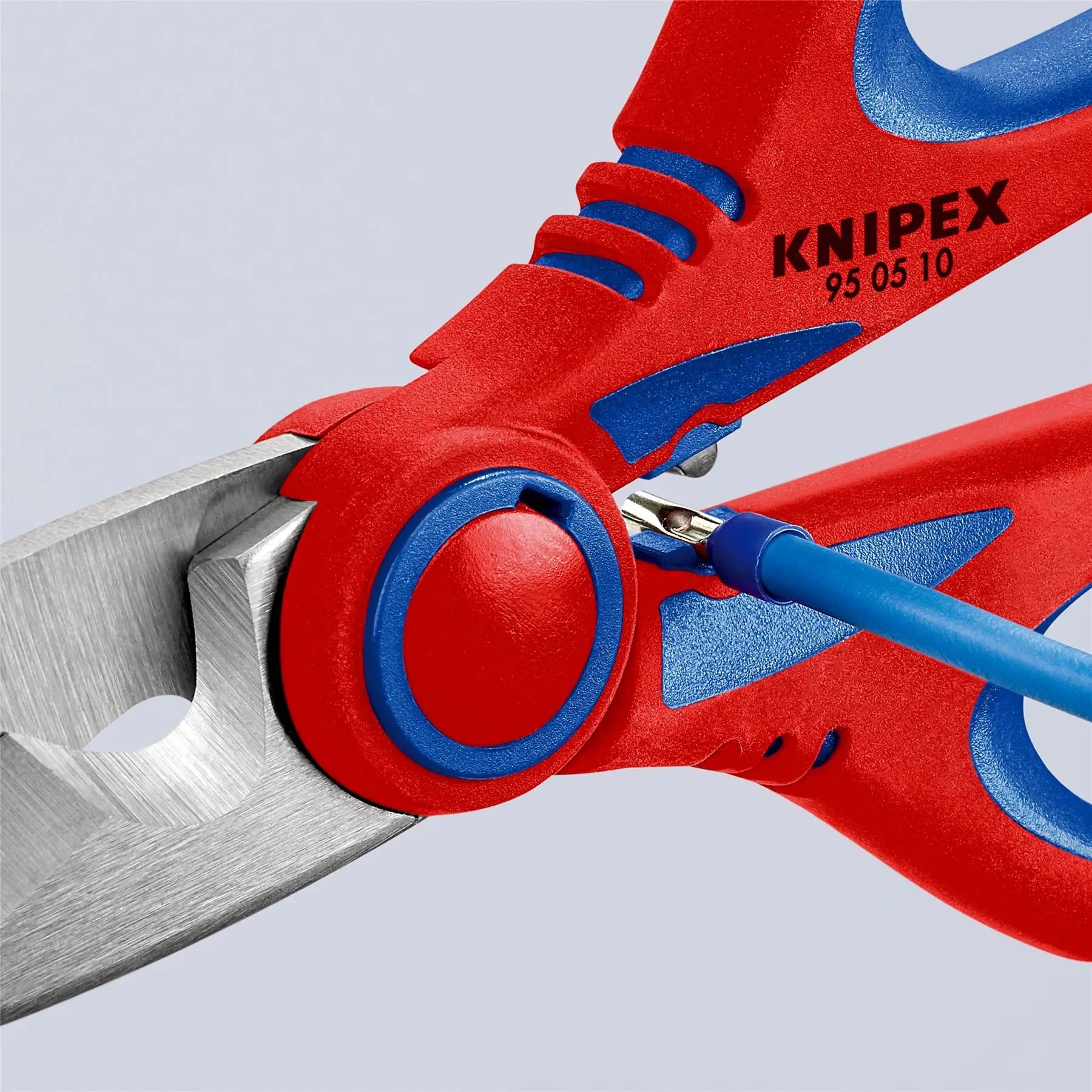 Knipex Electricians Shears 160mm Multi Component Grips 95 05 10 SB 