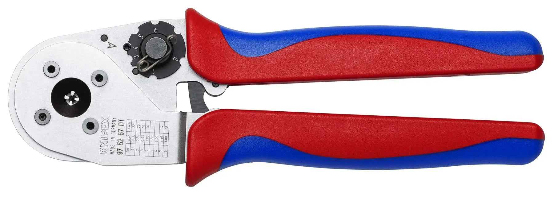 Knipex Four Mandrel Crimping Pliers for DT Contacts Multi Component Grips 97 52 67 DT  White Rose Tools