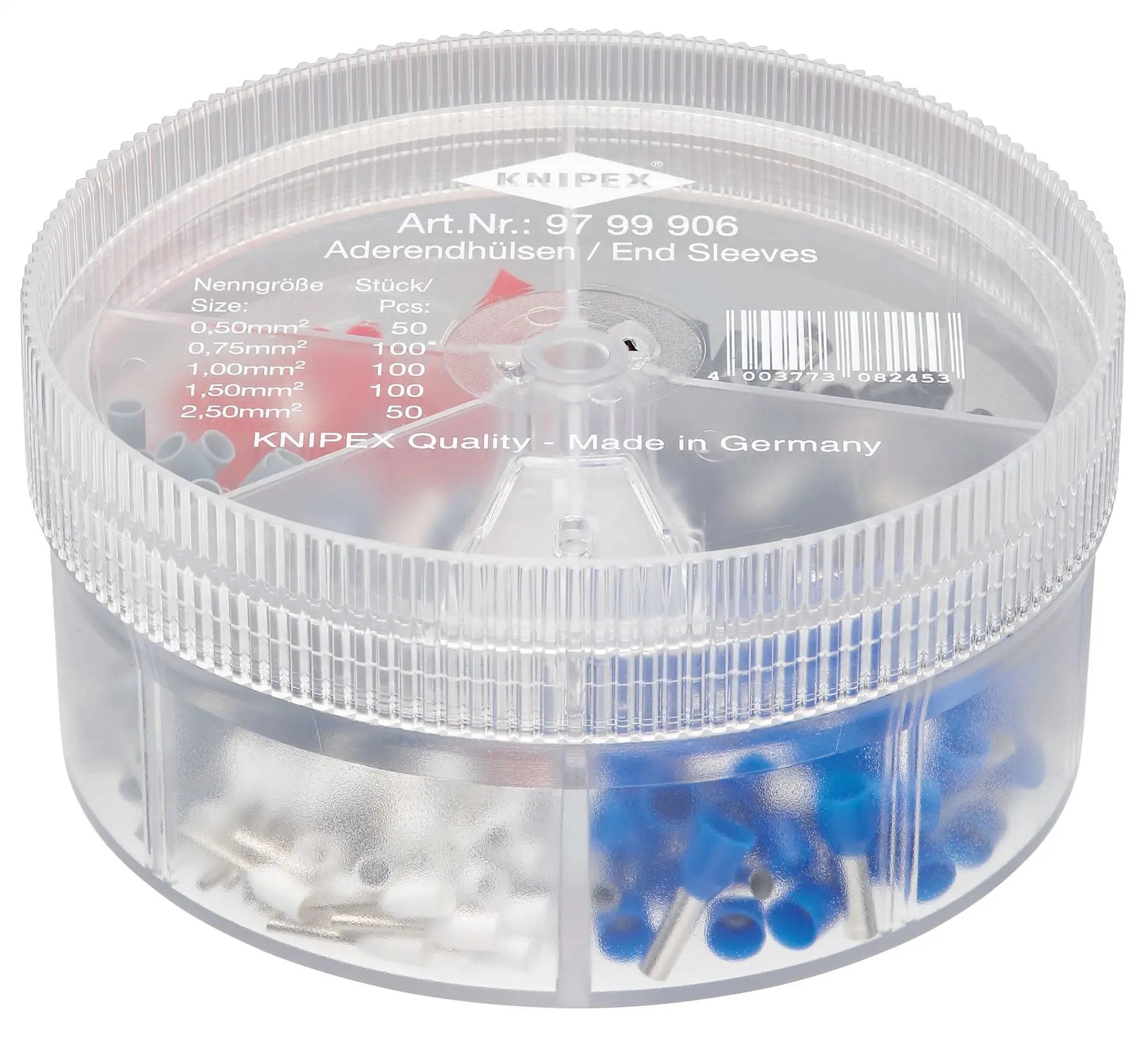 Knipex Insulated Wire Ferrules Assortment Box in Dispenser Box 97 99 906 