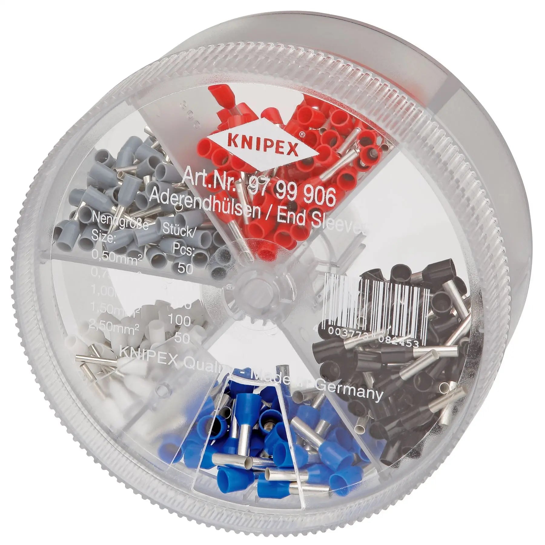 Knipex Insulated Wire Ferrules Assortment Box in Dispenser Box 97 99 906 
