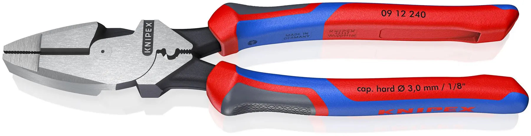 Knipex Linemans Pliers American Style 240mm Multi Component Grips 09 12 240  White Rose Tools