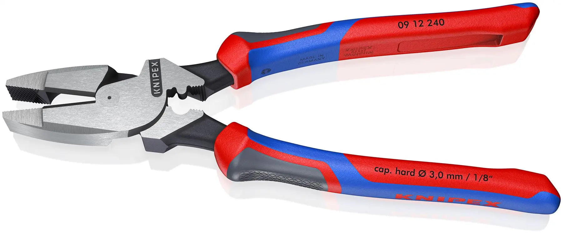 Knipex Linemans Pliers American Style 240mm Multi Component Grips 09 12 240  White Rose Tools