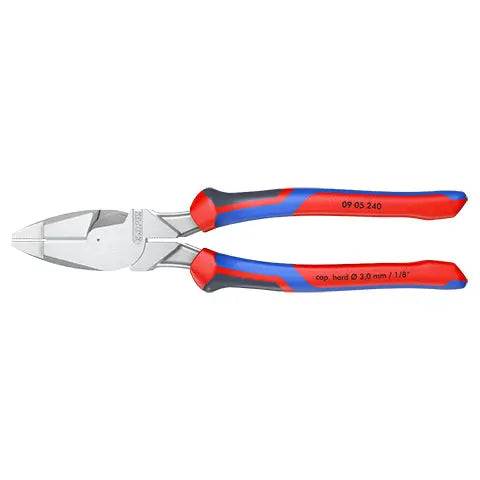 Knipex Linemans Pliers American Style 240mm Multi Component Grips Chrome Plated 09 05 240  White Rose Tools
