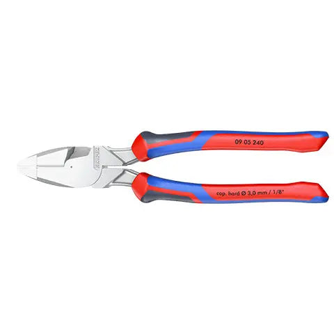 Knipex Linemans Pliers American Style 240mm Multi Component Grips Chrome Plated 09 05 240  White Rose Tools